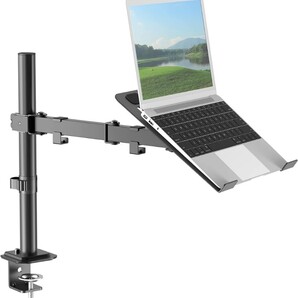 WORLDLIFT ノートパソコンアーム 1画面 モニターアーム 17インチまで ノートPC対応 耐荷重8kg VESA規格75/100mm 角度調節 K