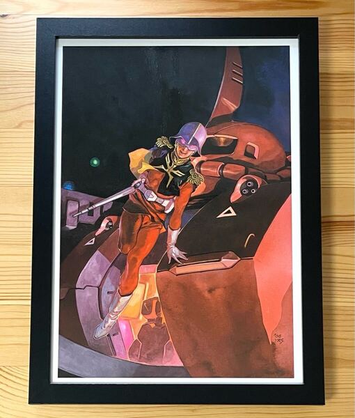 ■ラミネート加工■ 機動戦士ガンダム 額装品 安彦良和 / A4サイズ 額入り イラスト 両面ポスター《業務用ラミネート機使用》/ ( g-11 )