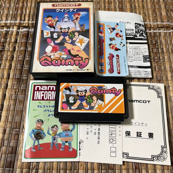 ★送料無料★FC★クインティ★ファミコンソフト★シール未使用★チラシハガキ保証書有★説明書オマケ★