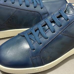 新品 ベルルッティ スニーカー プレイタイム パッチワーク スクリット 7.5サイズ レザー アヴェイロ ブルー BERLUTI