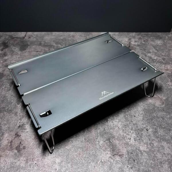 ミニテーブル ソロテーブル 組み立て式テーブル 軽量 キャンプ 登山 シルバー