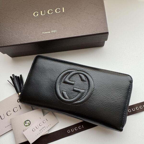 【美品】 905 GUCCI グッチ SOHO ラウンドファスナー 長財布
