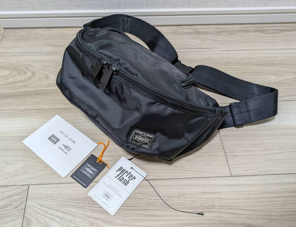 【極美品】ポーター フラッシュ ウエストバッグ(S)ブラック | PORTER FLASH | 吉田カバン| ヒップバッグ