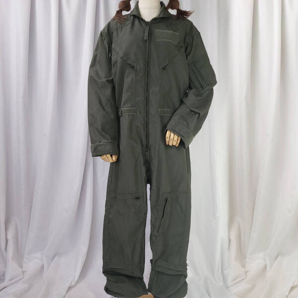 used サイズ38R USAF 米軍 フライトスーツ セージグリーン系 古着 つなぎ ミリタリー オールインワン アメリカ軍 空軍 CWU-27/P