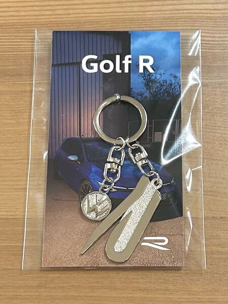 ★Volkswagen Golf R エンブレム キーホルダー★ フォルクスワーゲン 純正 ゴルフR キーリング 未使用 非売品