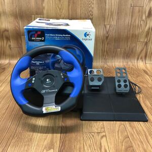 AFV-250617-4 Logicool ロジクール GT FORCE ジーティーフォース ステアリングコントローラー PS2 グランツーリスモ3 対応 ジャンク品