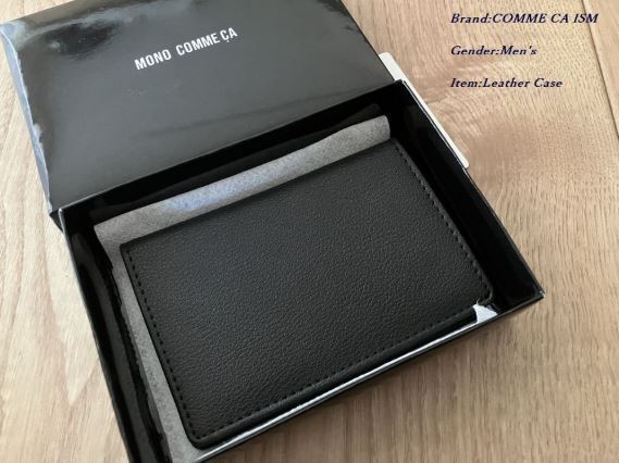 新品 MONO COMME CA モノコムサ メンズ 2折り 牛革 レザー カードケース 定期入れ ブラック