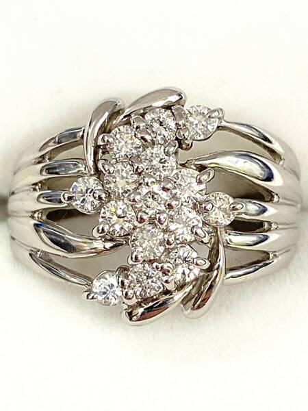 【即決/約8.5号】 PT900 リング ダイヤモンド 0.45ct 7g アクセサリー 貴金属 プラチナ デザインリング