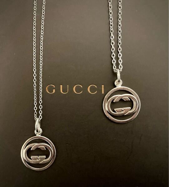 【即決/送料込み】GUCCI/グッチ ドッピアGチャーム/GGロゴ ペアネックレス ネックレス/ペンダント(45/50cm)