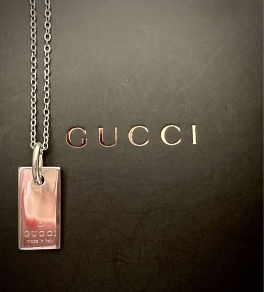 【即決/送料込み】GUCCI/グッチ ミニタグ/プレート ネックレス ネックレス/ペンダント(45cm)