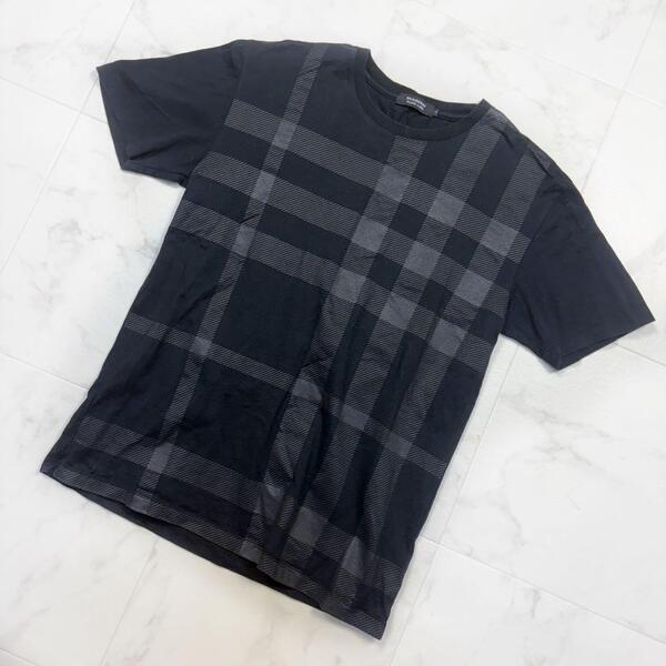 バーバリーブラックレーベル ノバチェック Tシャツ 黒 2 メガチェック