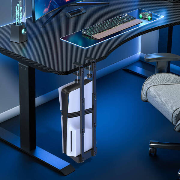【収納ラックとしても機能し、スペースを最大限に活用】 PS5デスク下ホルダー 新型 PS5 縦置き スタンド ゲーム機収納ラック
