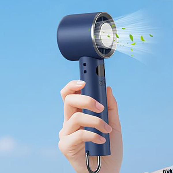 【瞬冷-25℃冷感プレート搭載ハンディファン】 携帯扇風機 大容量バッテリー アウトドア 通勤通学 USB充電 静音 ネイビー