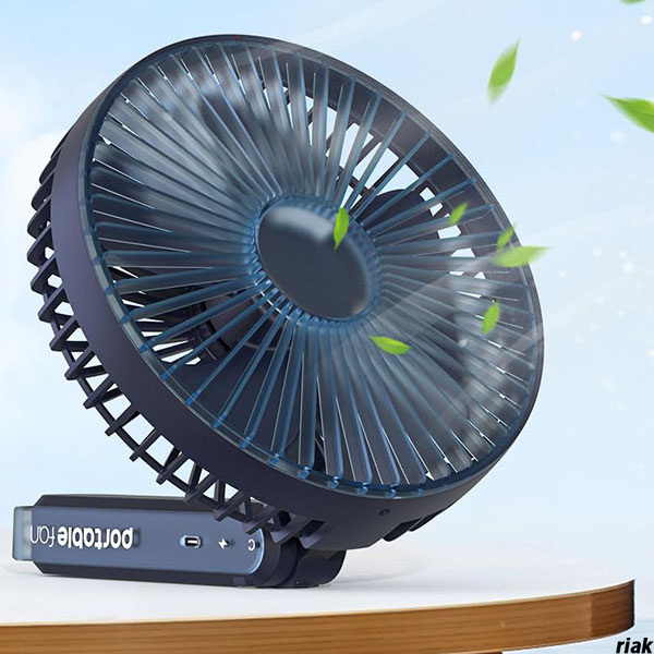 【持ち運びや収納が簡単な4WAY扇風機】ハンディファン 折り畳み 静音 充電式 180°角度調整 4段階風量 熱中症対策 ブルー