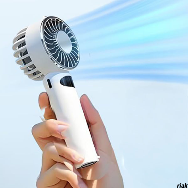 【冷感プレート搭載した12枚羽根ハンディファン】 携帯扇風機 USB充電式 コンパクト アウトドア キャンプ 熱中症対策 ホワイト