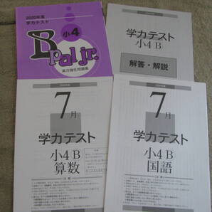 学力テスト小4B(中学受験版) 2020年度7月号+実力強化問題集Bpal jr.+解答用紙+解答解説 育伸社 未使用 送料無料!
