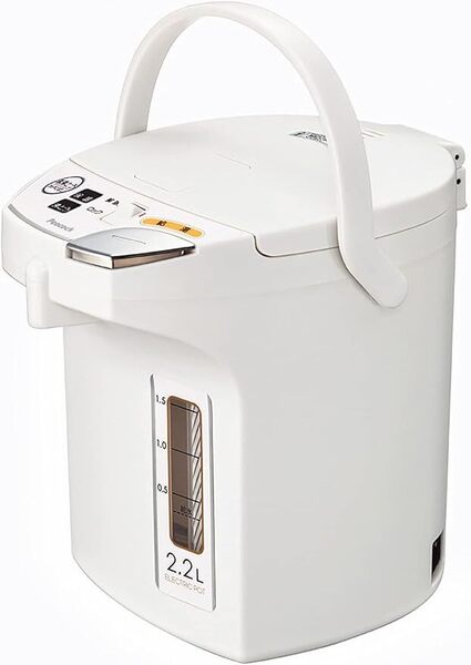 【 送料無料 】 未使用 ◆ Peacock 電動給湯ポット 2.2L ホワイト WMJ-22-W 2024年製 ピーコック 魔法瓶工業 シンプル デザイン 軽量 700W