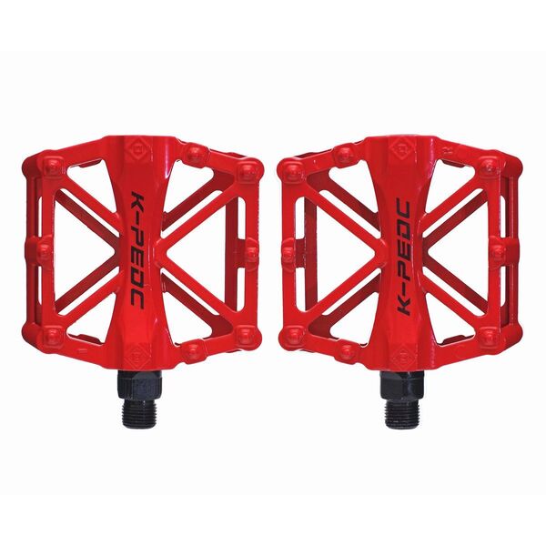 【送料無料】 アルミペダル 左右セット レッド 赤 自転車 HAMMARS【バルク品】MTB クロスバイク マウンテンバイク BMX