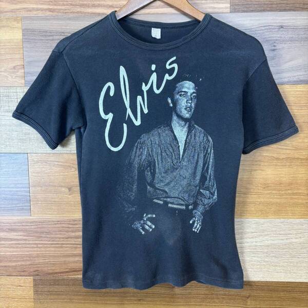 70s-80s Elvis Presley エルヴィス プレスリー ピクチャー プリント リンガー T-sh Tシャツ サイズ メンズ M シングルステッチ r25042543