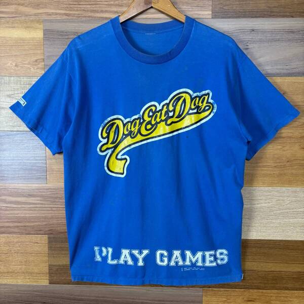 90s DOG EAT DOG Play Games 袖プリ 両面 プリント T-sh Tシャツ サイズ メンズ L位 シングルステッチ ロックT バンドT 90年代 r25042552
