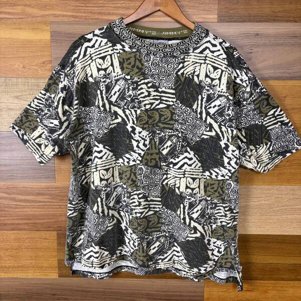 90s Jimmy'z ジミーズ 総柄 マルチ オールオーバー パターンT-sh Tシャツ サイズ メンズ L位 90年代 VINTAGE ビンテージ 古着 r25042553
