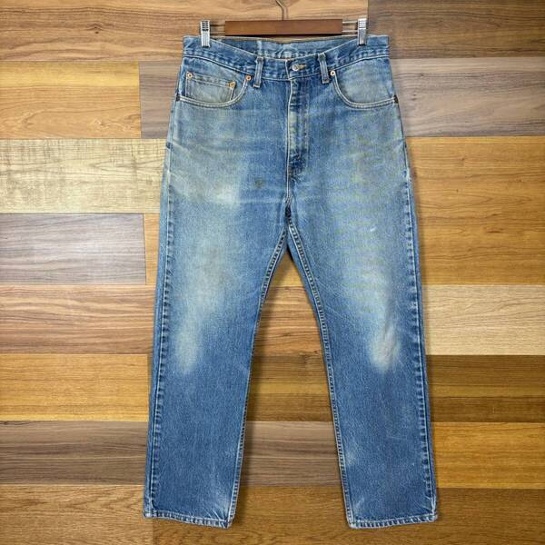 USA製 Levi's 505 リーバイス デニム パンツ ジーパン ジーンズ サイズ W33 L30 メンズ L位 赤タブ トップボタン裏 554 古着 r25050937