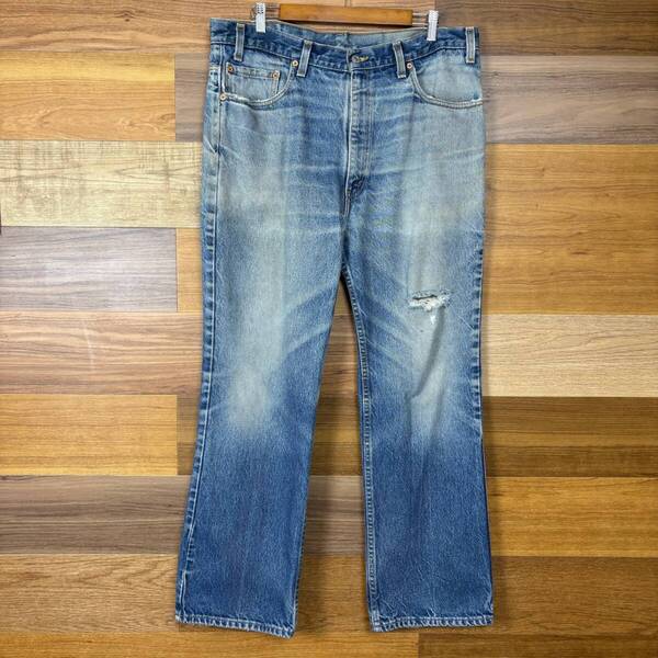 USA製 Levi's 517 リーバイス デニム パンツ フレアー ブーツカット サイズ W38 L30 メンズ XL位 赤タブ トップボタン裏 554 r25050956