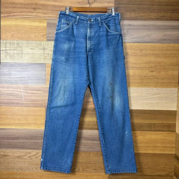 USA製 80s Dickie's ディッキーズ デニム ペインターパンツ サイズ W34 L32 メンズ L位 42TALON アメリカ製 80年代 古着 r25050984