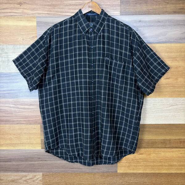 90s CHAPS Ralph Lauren チャップス ラルフローレン リネン55% ボタンダウン 半袖 シャツ サイズ メンズ L 90年代 アメカジ 古着 r25052729