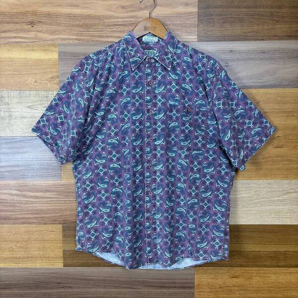 90s TT&CO.SPORT ペイズリー 総柄 半袖 シャツ サイズ メンズ M 90年代 VINTAGE ビンテージ ヴィンテージ ストリート 古着 r25052735
