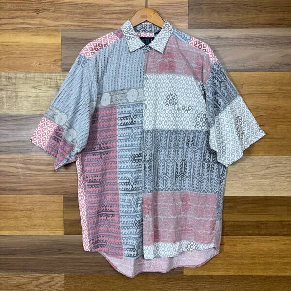 90s PETER B 切り替え 総柄 半袖 シャツ サイズ メンズ XL 90年代 VINTAGE ビンテージ ヴィンテージ ストリート アメカジ 古着 r25052741