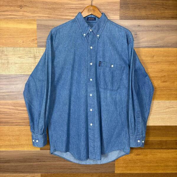 90s CHAPS Ralph Lauren チャップス ラルフローレン ボタンダウン デニムシャツ 長袖シャツ サイズ 15 1/2メンズ L位 古着 r25052778
