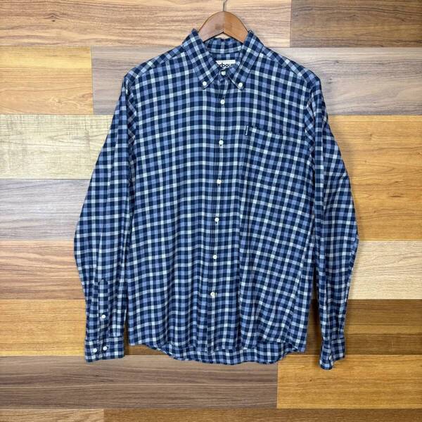 Barbour バブアー 3点留め ブロックチェック柄 ボタンダウン 長袖シャツ サイズ メンズ M位 ストリート アメカジ 古着 r25052784