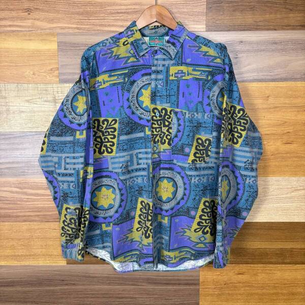 80s~90s EMPORIO CITANO 総柄 シャツ 長袖シャツ サイズ メンズ M 80年代 90年代 VINTAGE ビンテージ ストリート アメカジ 古着 r25052791