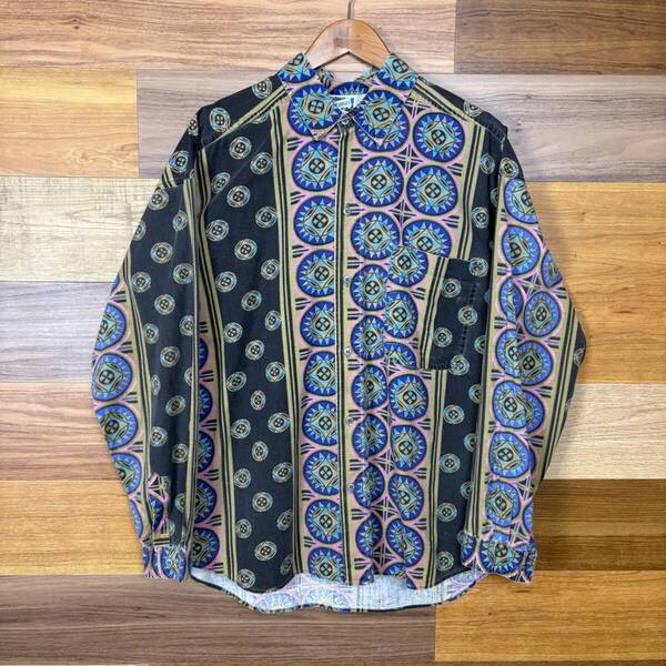 80s~90s GITANO 総柄 シャツ 長袖シャツ サイズ メンズ L 80年代 90年代 VINTAGE ビンテージ ヴィンテージ アメカジ 古着 r25052792