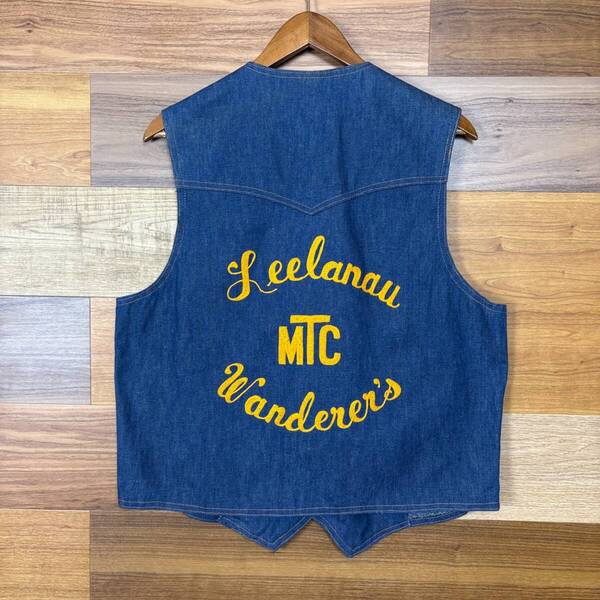 60s~70s Denim Vest チェーンステッチ デニム ベスト サイズ メンズ M位 60年代 70年代 VINTAGE ビンテージ ヴィンテージ 古着 r25060611