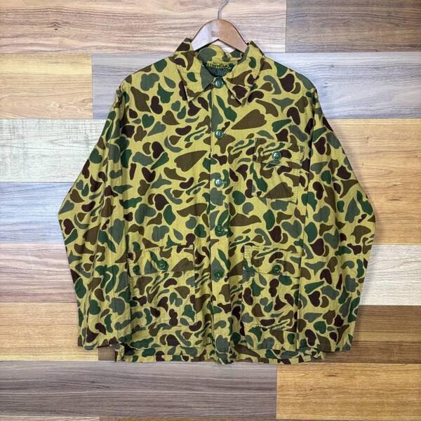 80s HUNTER'S CHOICE ダックハンターカモ柄 薄手 コットン ジャケット サイズ メンズ L 80年代 VINTAGE ビンテージ 古着 r25060622