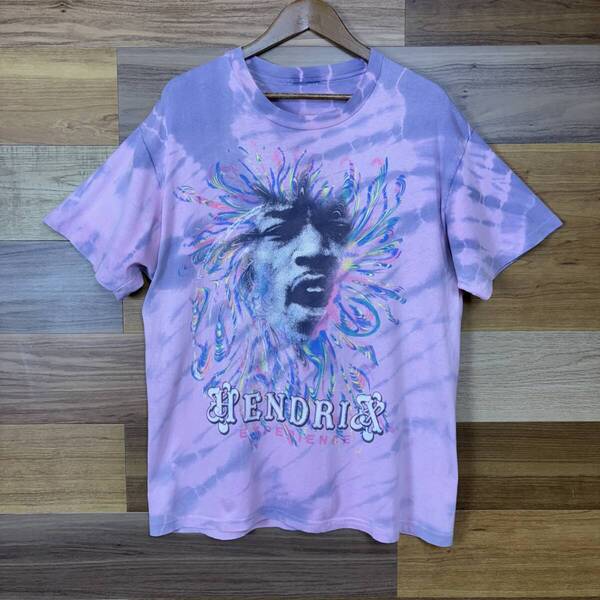90s Jimi Hendrix ジミ・ヘンドリックス タイダイ T-sh Tシャツ サイズ メンズ M位 シングルステッチ 90年代 VINTAGE 古着 r25060668