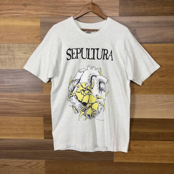 USA製 90s SEPULTURA セパルトゥラ バンド T-sh ロック Tシャツ サイズ メンズ L シングルステッチ アメリカ製 90年代 古着 r25060681