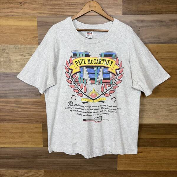 USA製 90s PAUL McCARTNEY ポールマッカートニー バンド T-sh ロック Tシャツ サイズ メンズ XL シングルステッチ アメカジ 古着 r25060683