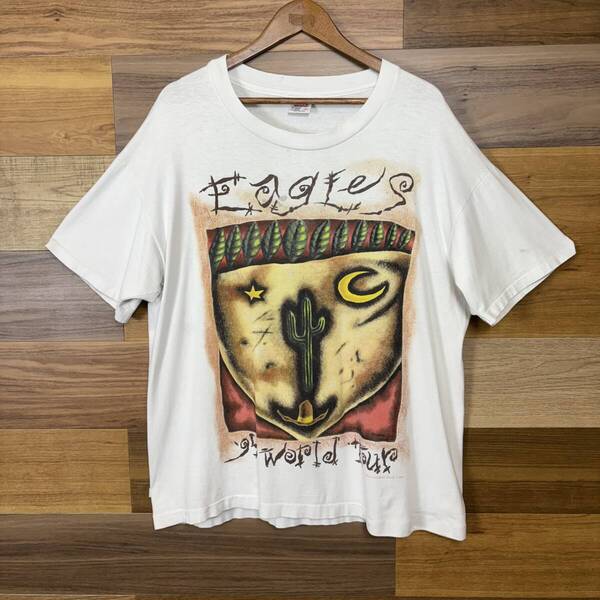 USA製 90s EAGLES イーグルス ワールド ツアー T-sh バンド ロック Tシャツ サイズ メンズ XL シングルステッチ アメリカ製 古着 r25060687