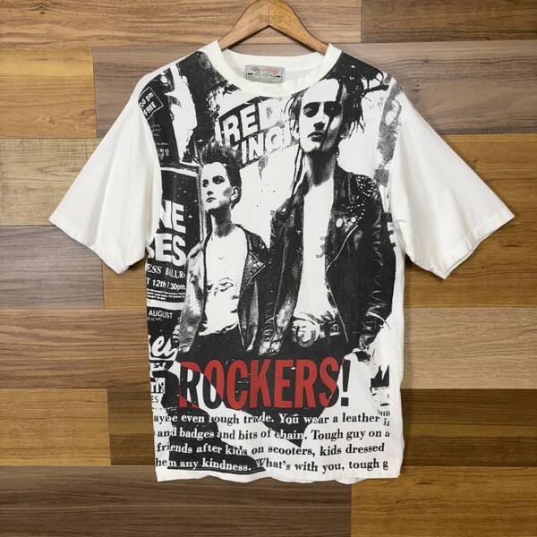 90s ROCKERS パンクロック フォトプリント T-sh Tシャツ サイズ メンズ M位 袖シングルステッチ 90年代 VINTAGE ビンテージ 古着 r25060688