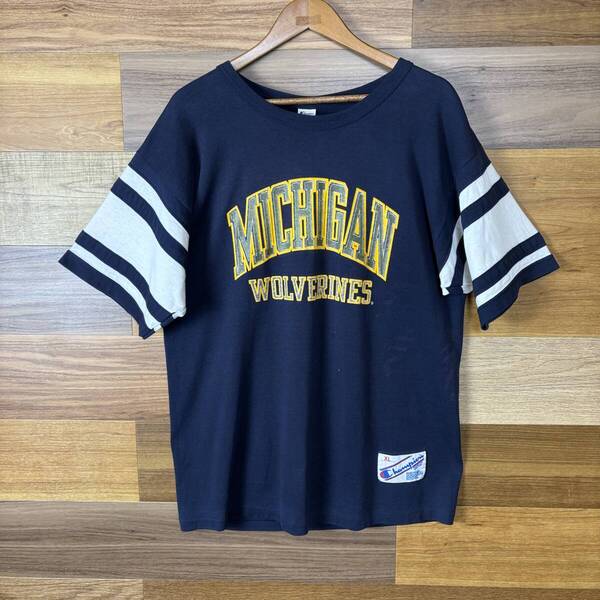 USA製 80s Champion チャンピオン カレッジ T-sh Tシャツ サイズ メンズ XL 裾シングルステッチ アメリカ製 80年代 古着 r25060698