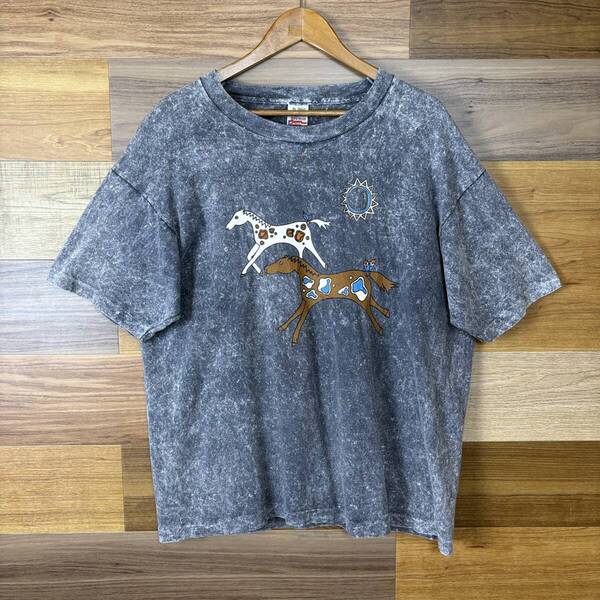 USA製 90s ネイティブ柄 タイダイ T-sh Tシャツ サイズ メンズ XL シングルステッチ アメリカ製 90年代 VINTAGE ビンテージ 古着 r25062714