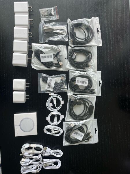 3in1充電ケーブル typeB typeC Lightning 同時給電可 iPhone Android スマホ用 多機種対応 MagSafe ACアダプター USB A type C