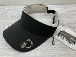 ★送料割引!サンバイザー ゴルフバイザー 日よけ プリントリボン付 黒 レディース AdmiralGOLF★未使用格安!