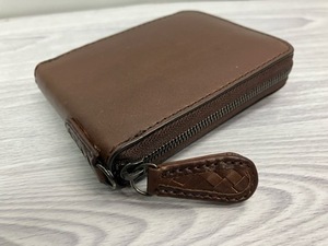 送料無料!ラウンドジップ財布 2つ折り財布 ウォレット 牛革オイルレザー 濃茶2 日本製 NOMADOI★未使用格安!