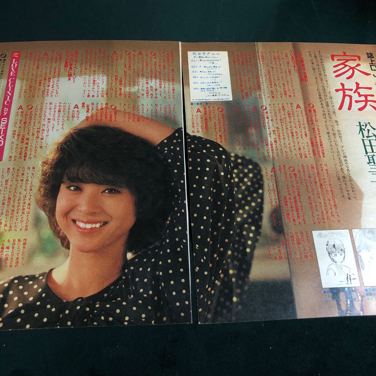 松田聖子 雑誌切り抜き シール 当時物 80年代アイドル(タレント