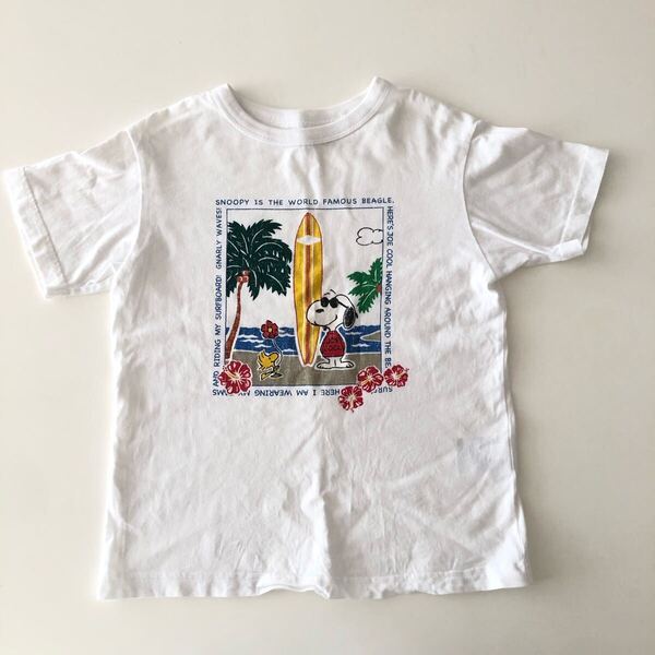ユニクロ UT PEANUTS スヌーピー Tシャツ 120 白 ホワイト 半袖 キッズ