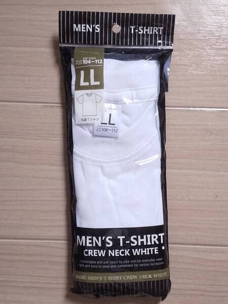 未開封 丸首Tシャツ 白無地 LL 2L ポリエステル87% / 綿13%